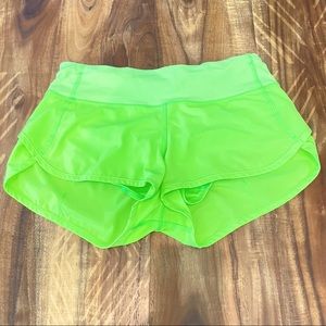 Lululemon neon speed shorts